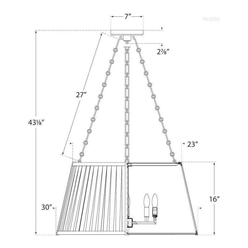 Windsor Large Hanging Shade Suspension Dimensions