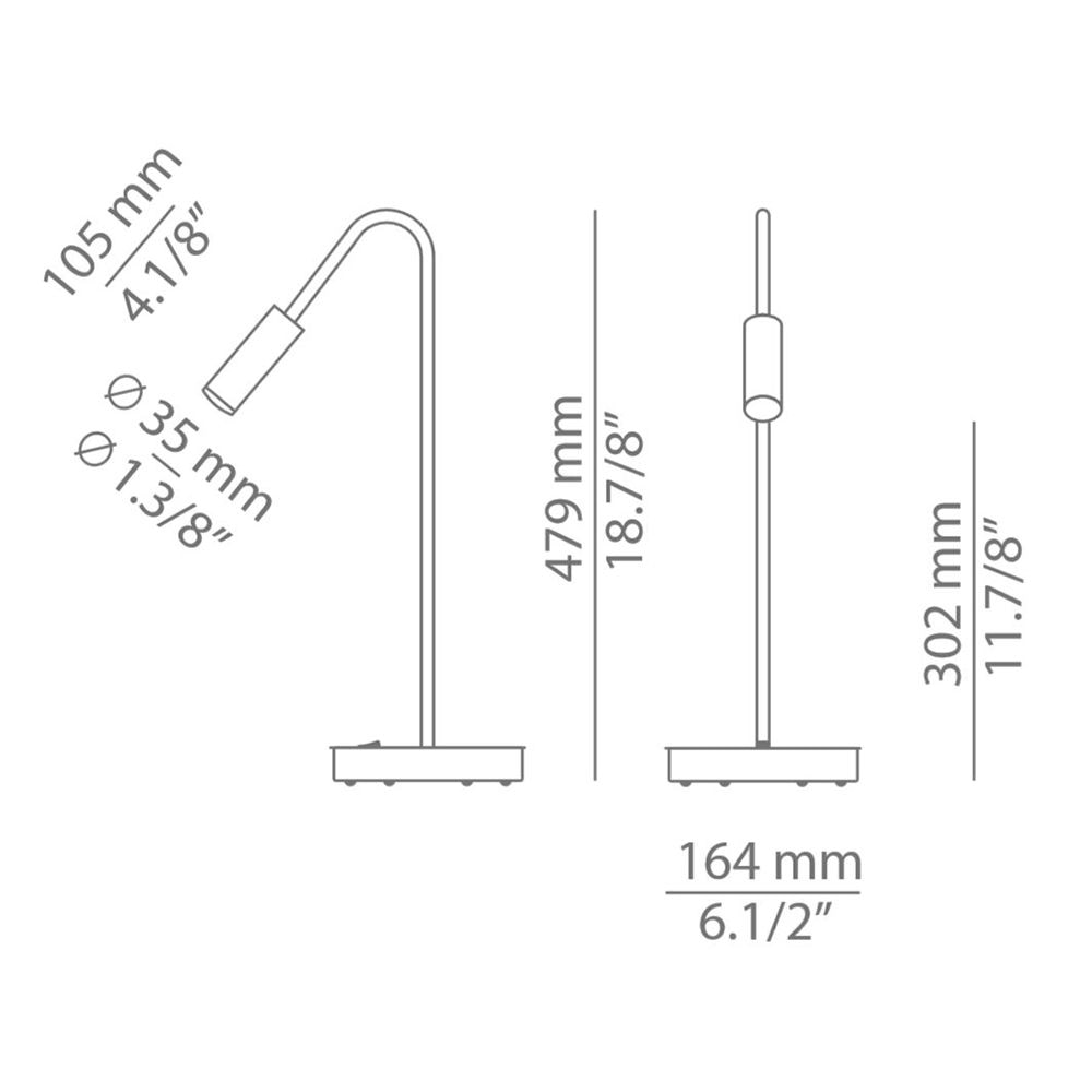 Volta M-3537-W Table Dimensions