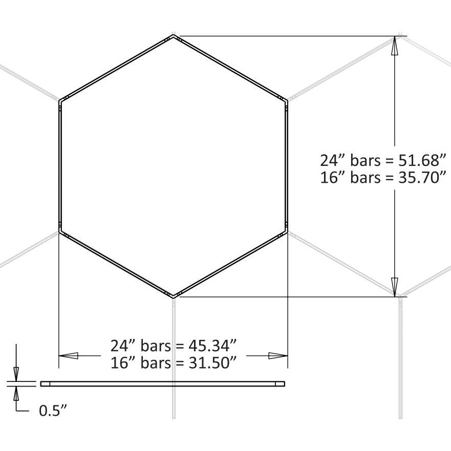 Z-Bar Suspension Honeycomb Dimensions