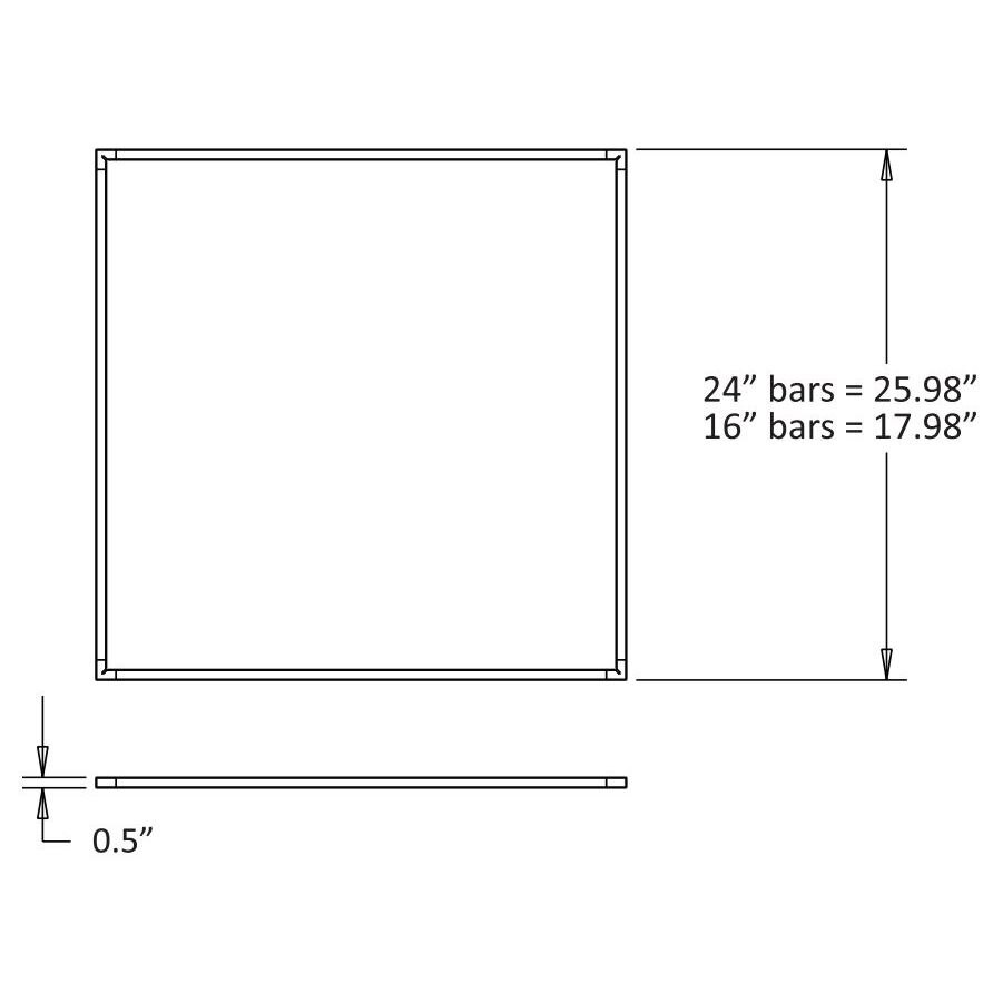 Z-Bar Suspension Square Shape Dimensions