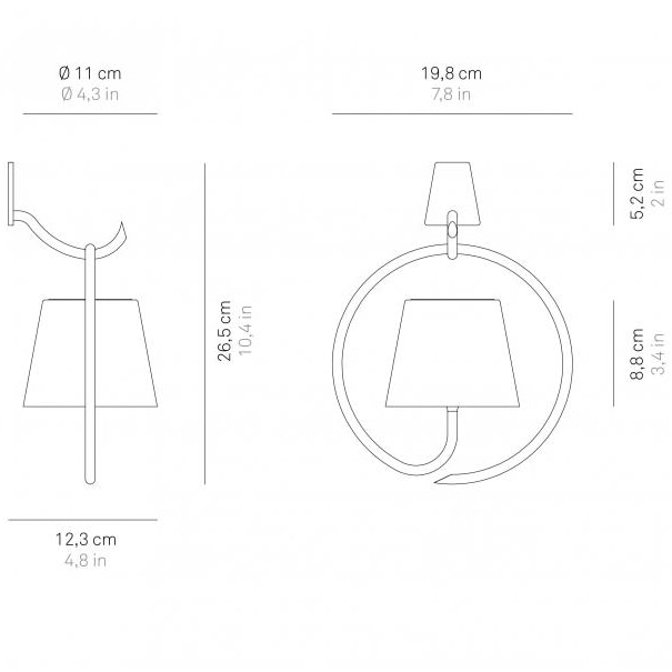 Poldina Outdoor Portable Wall With Bracket Dimensions