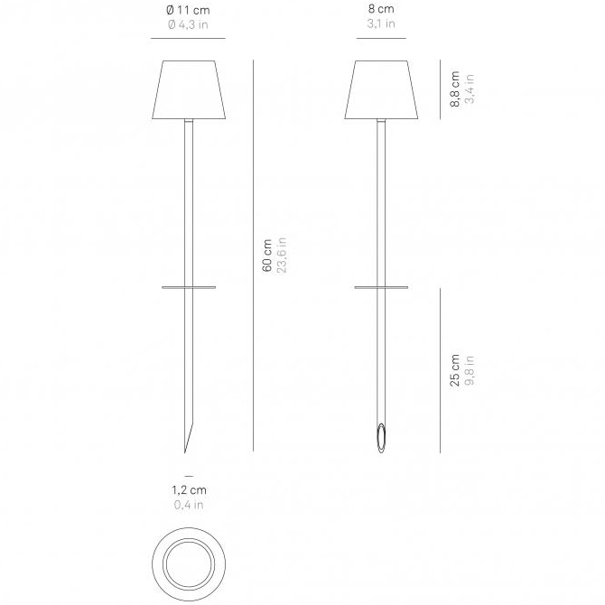 Poldina Peg Outdoor Portable Bollard Dimensions